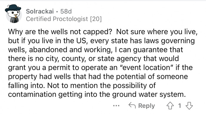“Every state has laws governing wells, abandoned and working...”