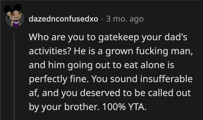 If OP thought posting on Reddit would help them save face, they were absolutely off the mark