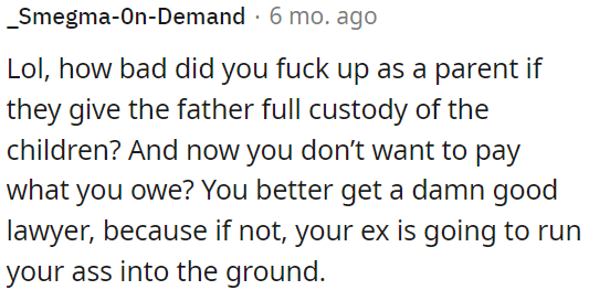 Losing custody and not fulfilling financial responsibilities can have serious consequences.