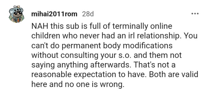 Let's head into the comments and see what other Redditors have to say regarding the story