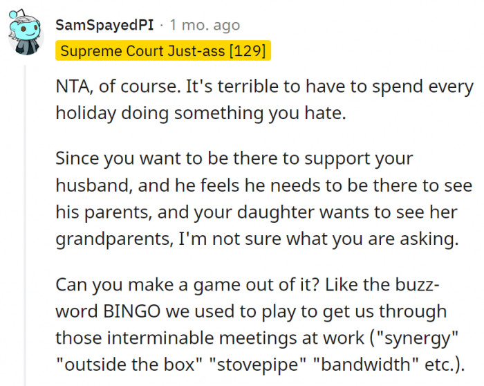 8. Narcissist BINGO could actually make the visit a lot more bearable