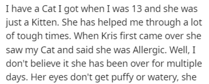 OP got a cat when she was 13, and she has always helped OP through tough times