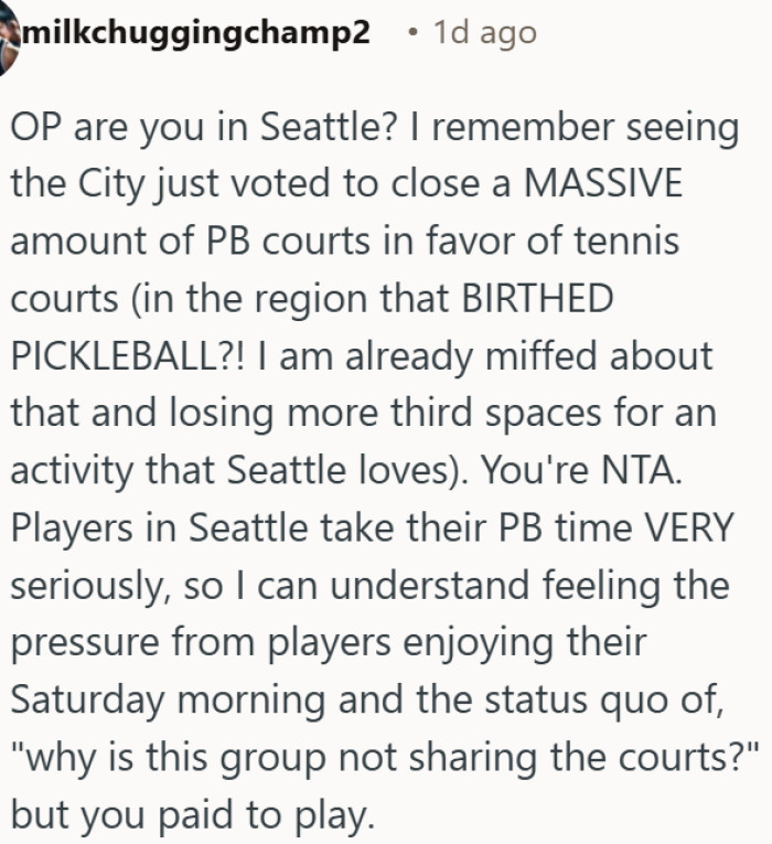 Paid pickleball players deserve their court time without pressure from other players
