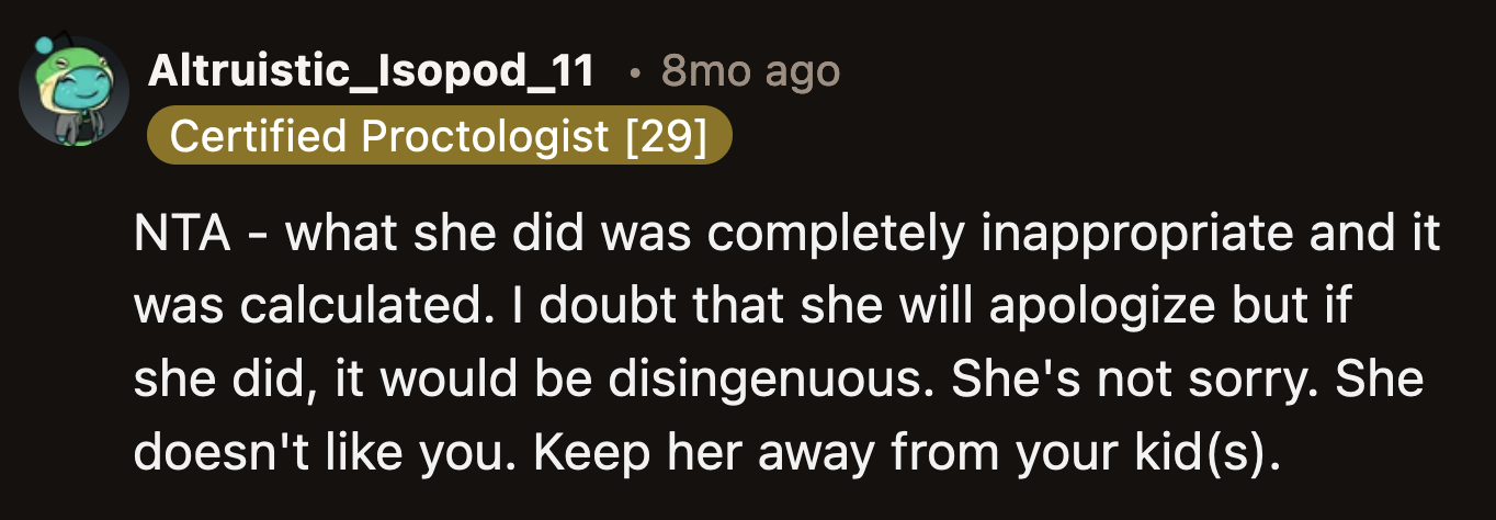 That speech and her MIL's attitude afterward are all the information OP needs.