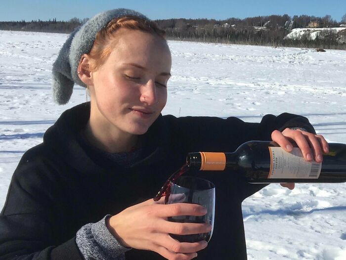 "0.5 Seconds Before Realizing That She Missed The Glass"