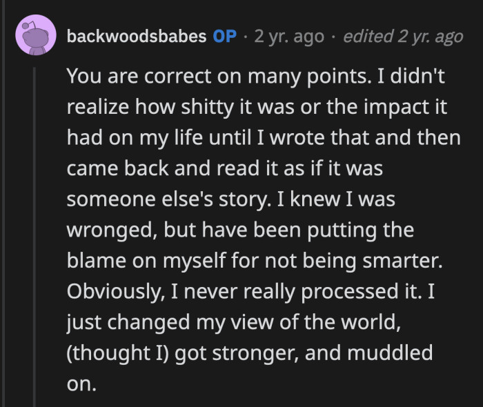 OP reflected on the responses and advice she received from both posts.