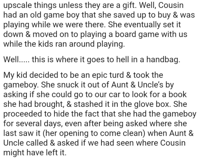 She eventually set it down and moved on to playing a board game with them