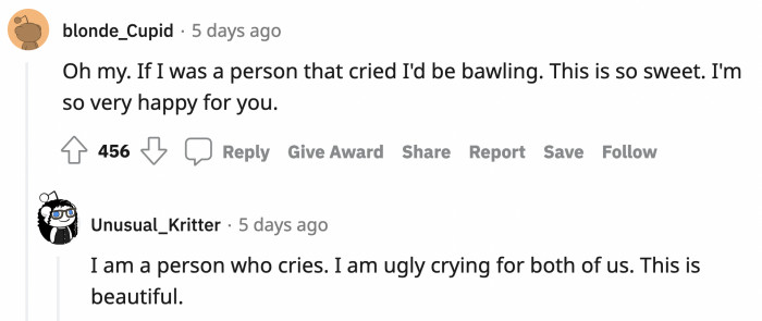 We will cry on your behalf, person who does not shed tears