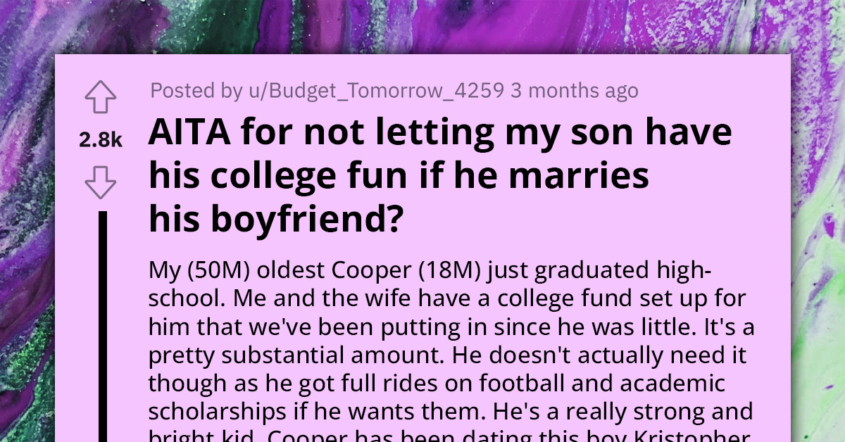 18-Year-Old Risks His Full Scholarships and Wants to Divert College Fund to Finance His Plan to Marry Boyfriend