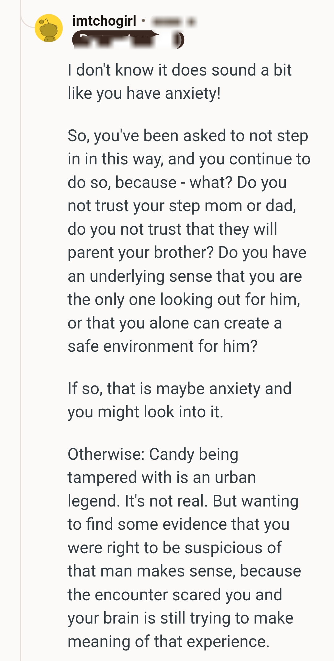 Doesn't the OP Trust the Dad and Stepmom?