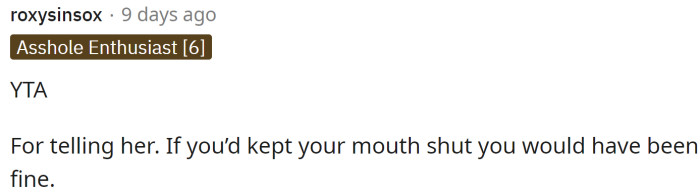 Well, this Redditor is certainly not beating around the bushes: