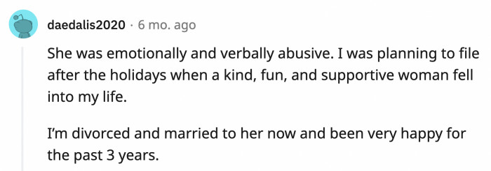 33. Should have waited for the divorce to finalize, buddy