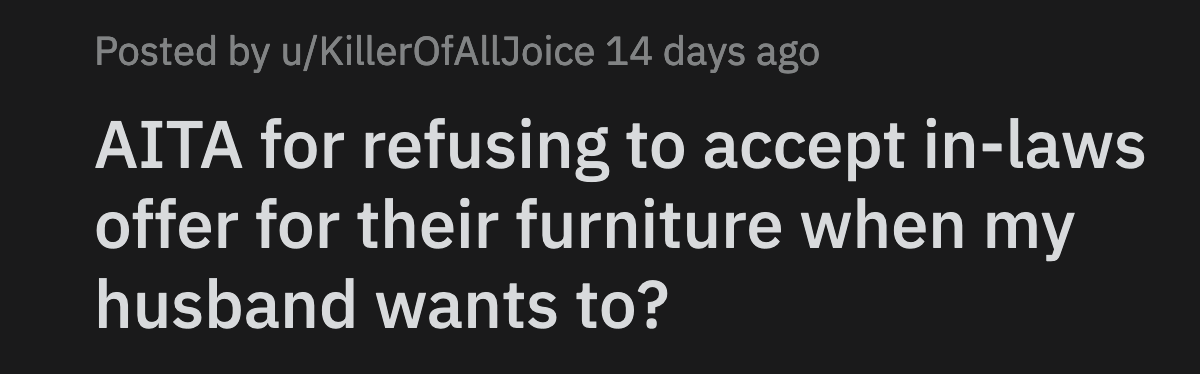 She didn't want to give her in-laws any more reasons to meddle.