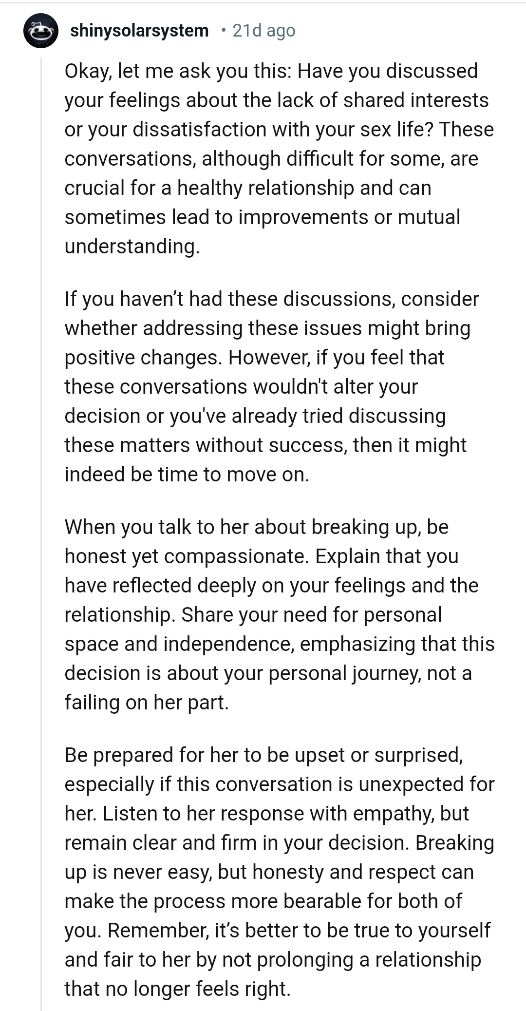 It Might Be Time to Move On