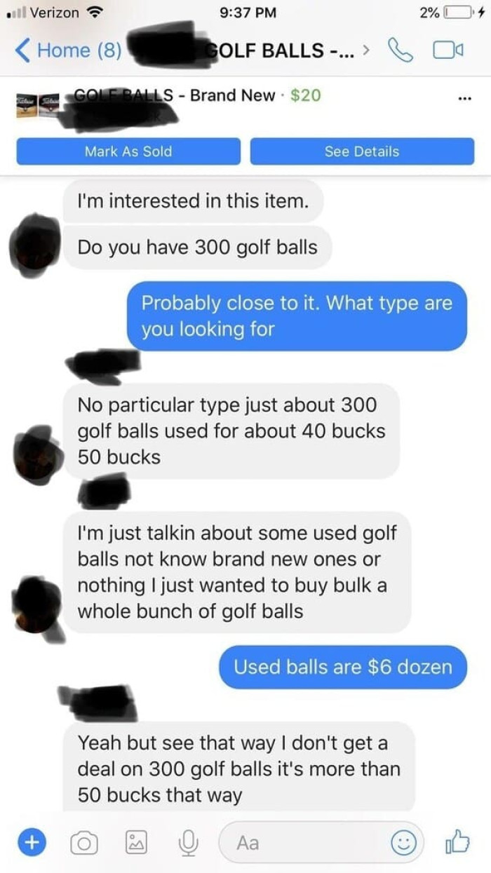1. Used golf balls