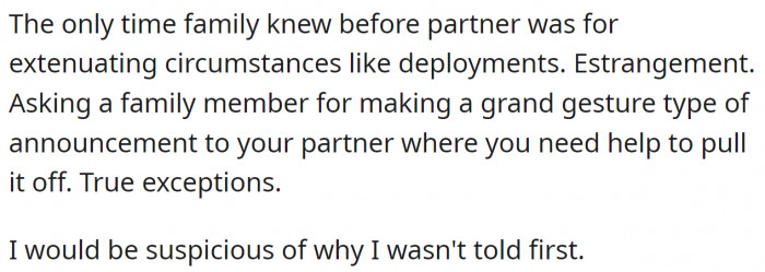 There are some extenuating circumstances when it would be understandable