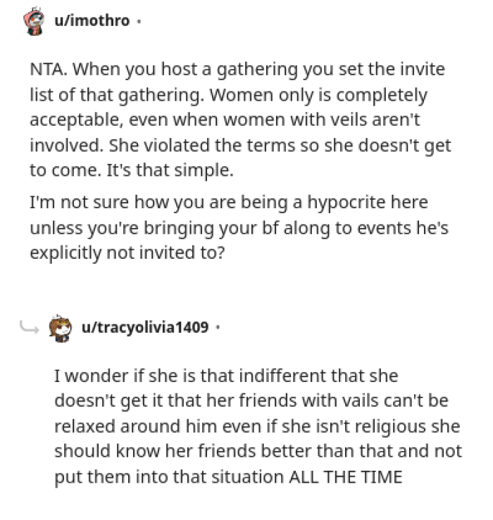 Everyone seems to agree that the issue here is the girl who brought her fiancé.