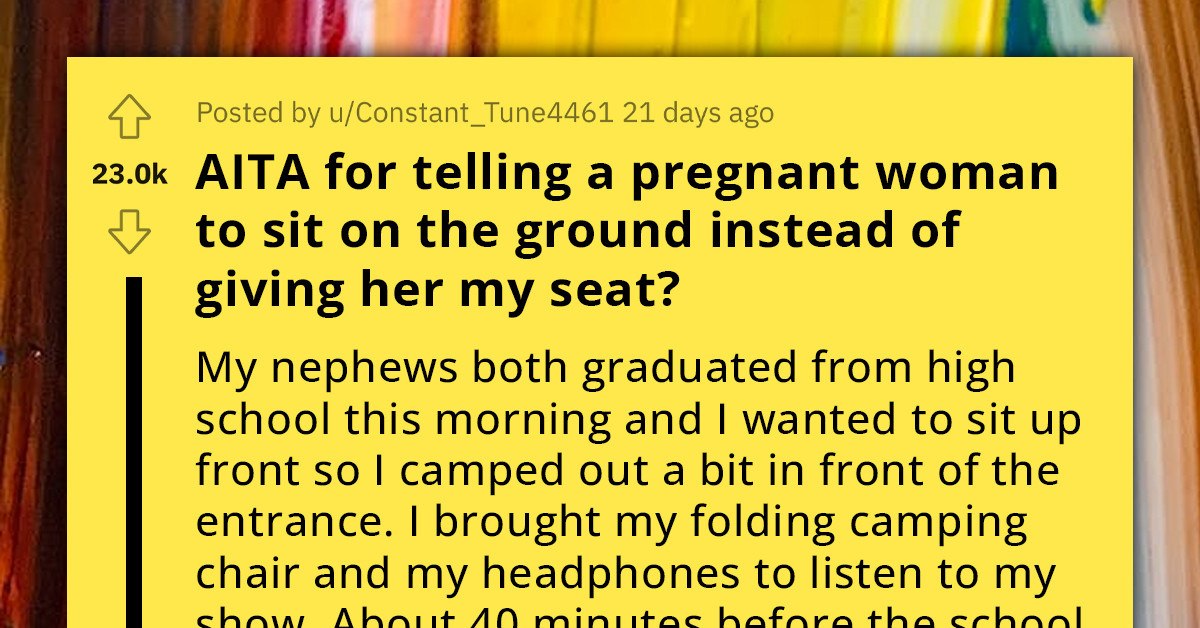 Redditor Stuns Pregnant Lady With An Unexpected Response After She Requested His Chair