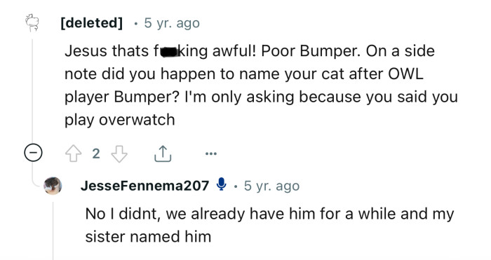 “Jesus, that’s f**king awful! Poor Bumper.”