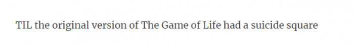 6. A suicide square in The Game of Life