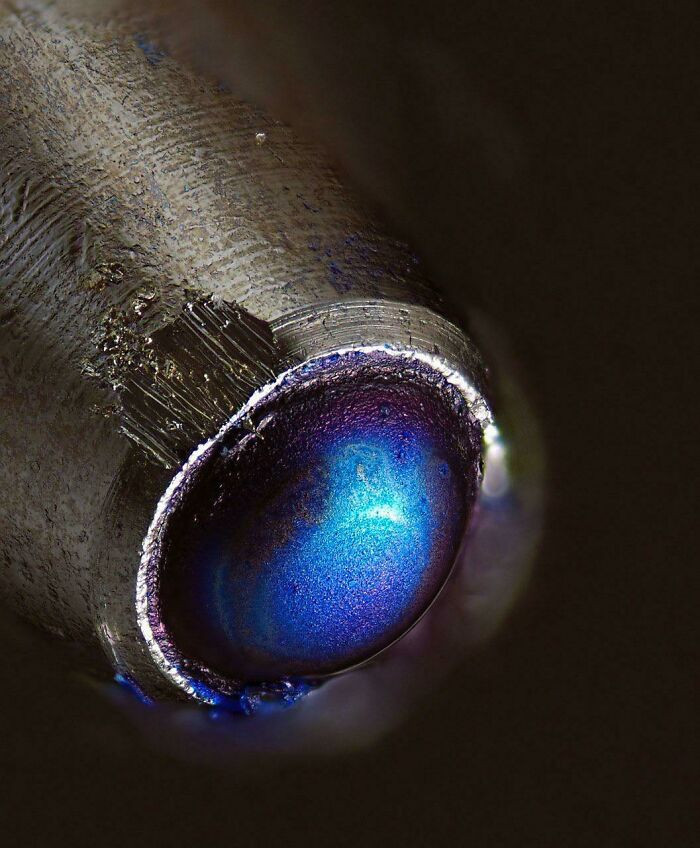 "New Ballpoint Pen Under The Microscope"