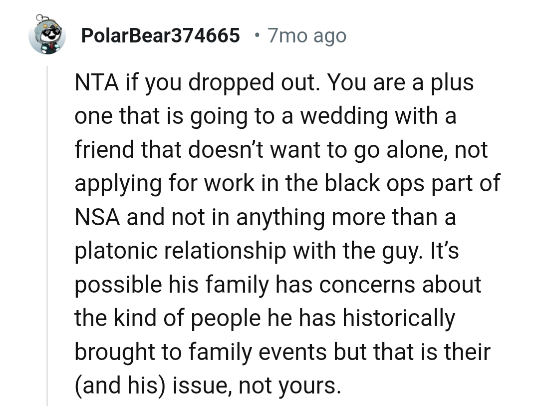 It's possible his family has concerns