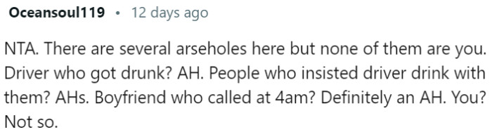 Redditor's Actions Were Not Inconsiderate or Blameworthy