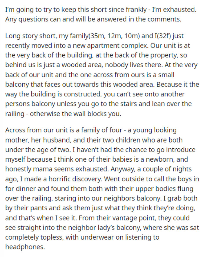OP explains her situation that happened with her sons and how her husband reacted to it.