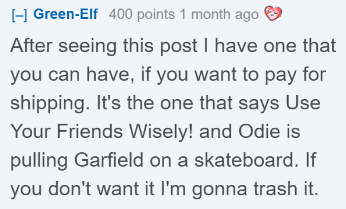 Another user wants to send the original poster the lead-filled cup.