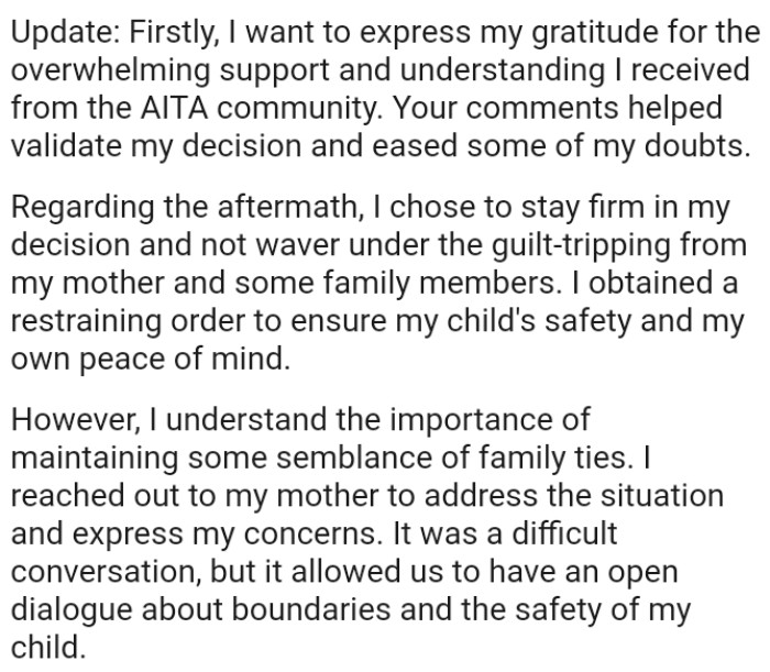 The OP Has This Update to Share with the Community