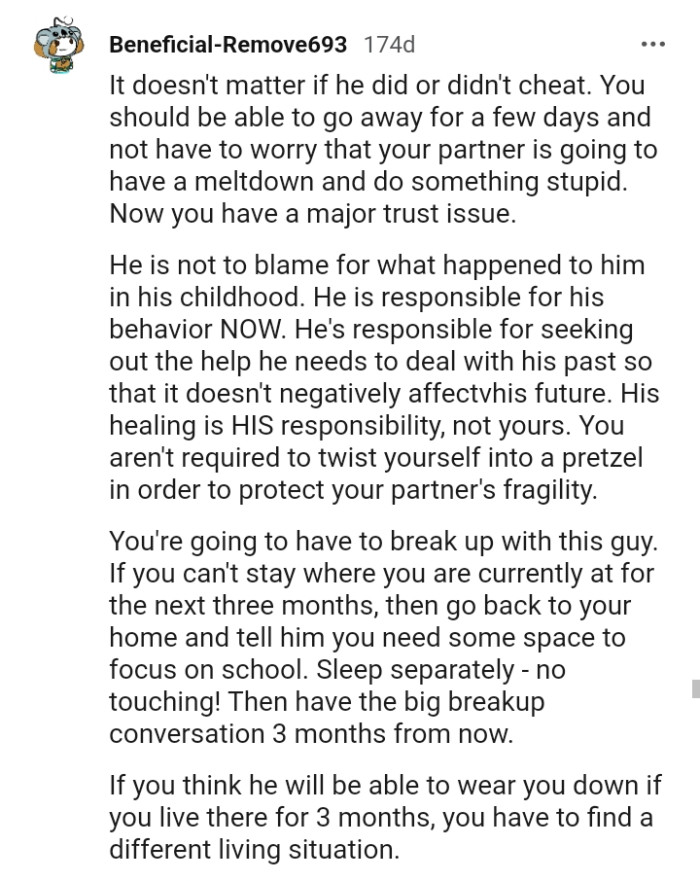 He's not to be blamed for what happened to him