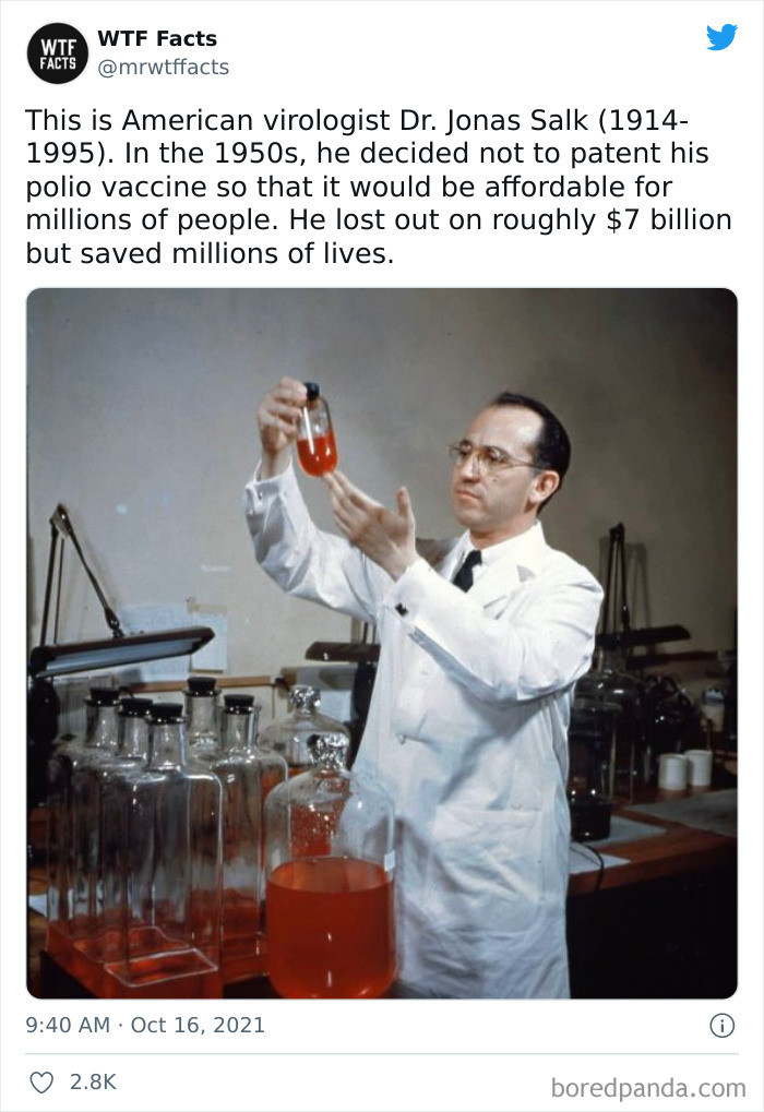 1. Thank you, Dr. Jonas Salk