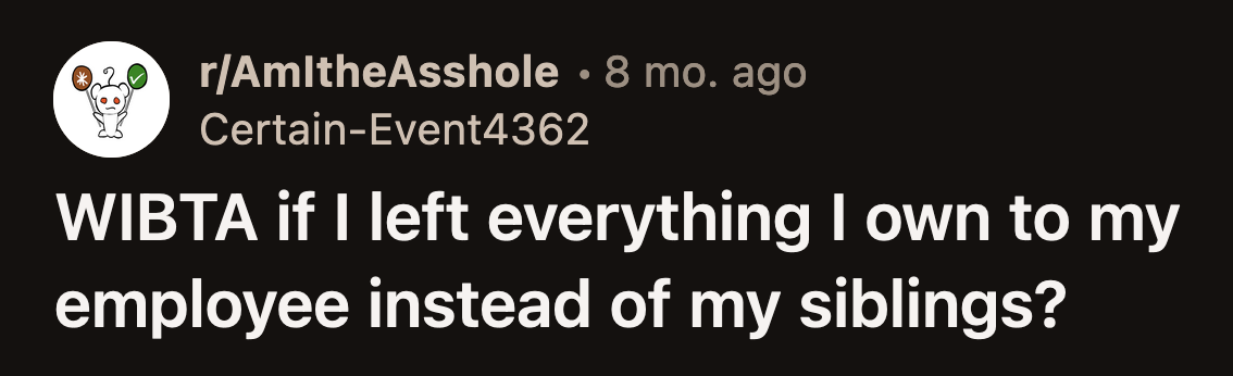 OP felt the building, café, and apartment would be in better hands if left to Lea.