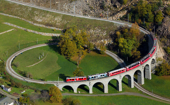 8. Brusio Spiral Viaduct, Switzerland