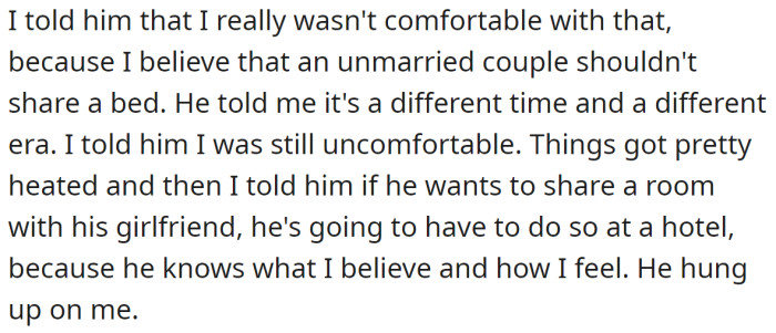 They got into an argument, and the brother ended the conversation.