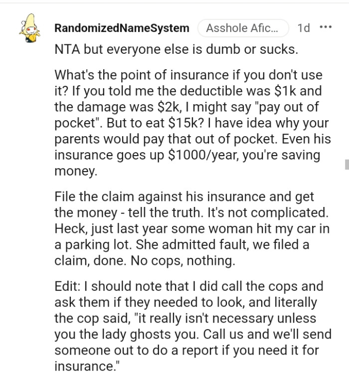 File the Claim Against His Insurance and Get the Money