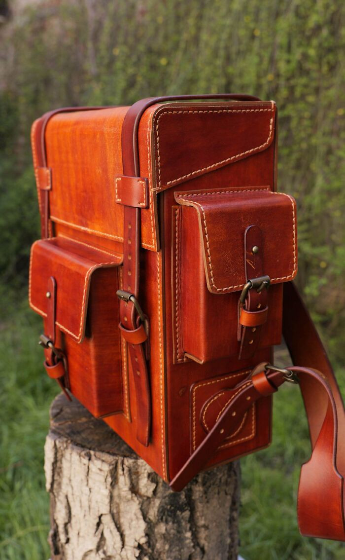 "I Made This Leather Backpack Called “Toshiro” Using A Pattern My Dad Created"