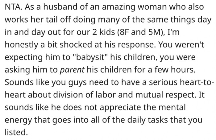 13. She needs to have a heart-to-heart talk with him.