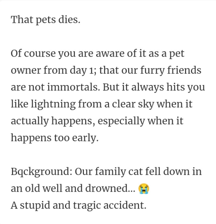 27. Pets do die