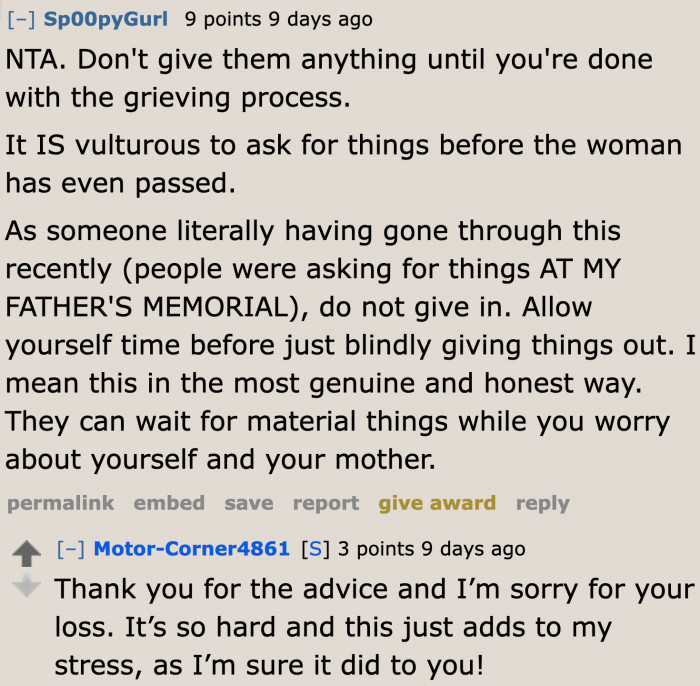 These relatives need to know how to wait.