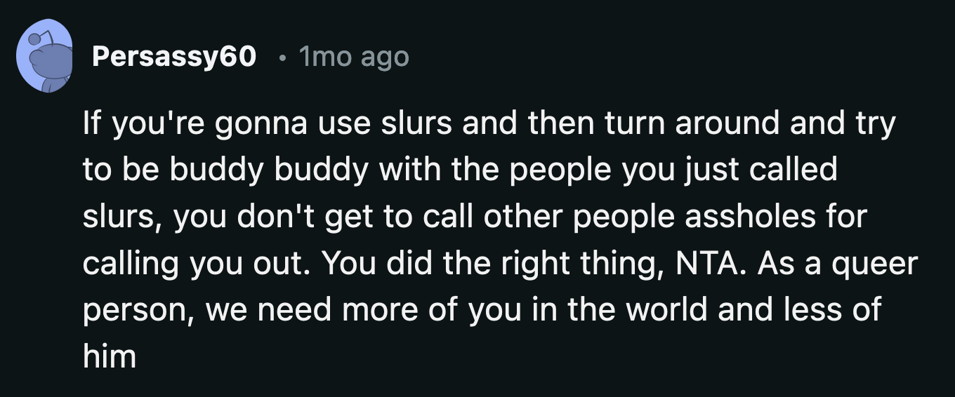 G should be embarrassed of himself. Not only is he a bigot, but he is also a two-faced bigot.