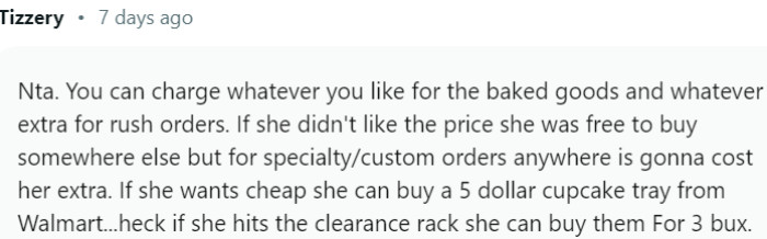 If she didn't like the price, she was free to buy somewhere else