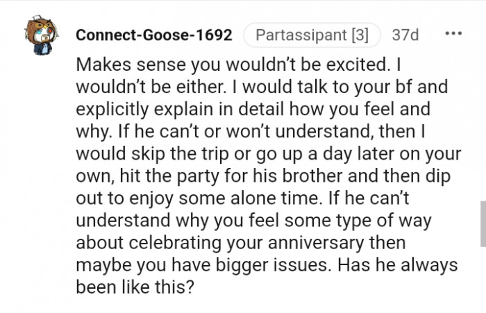 This Redditor would skip the trip