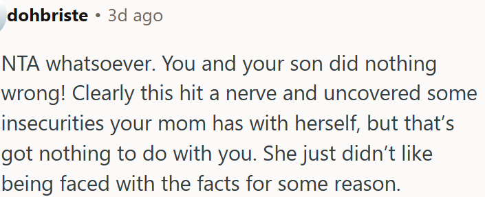 OP and Her Son Did Nothing Wrong.