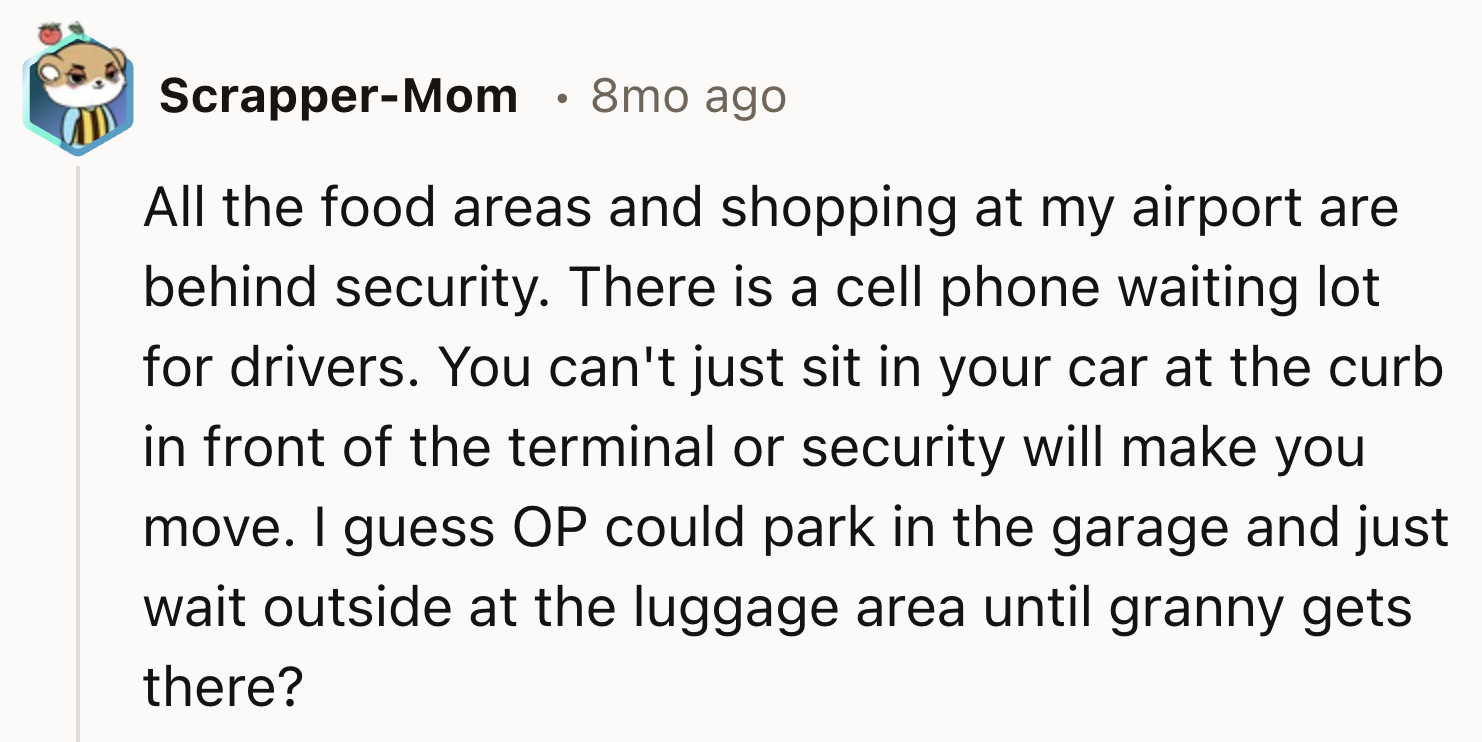 All The Food Areas Are Behind Security