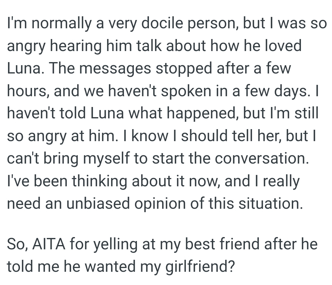 The messages stopped after a few hours, and they haven't spoken in a few days