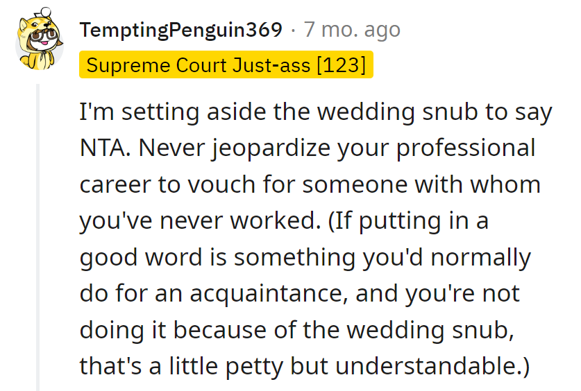 Mixing professional favors with wedding invites? It's a career, not a buffet.
