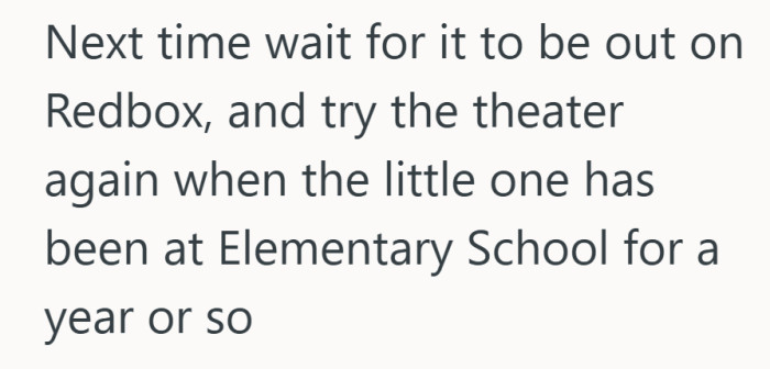 The suggestion leans toward waiting until the setting fits the stage of life.