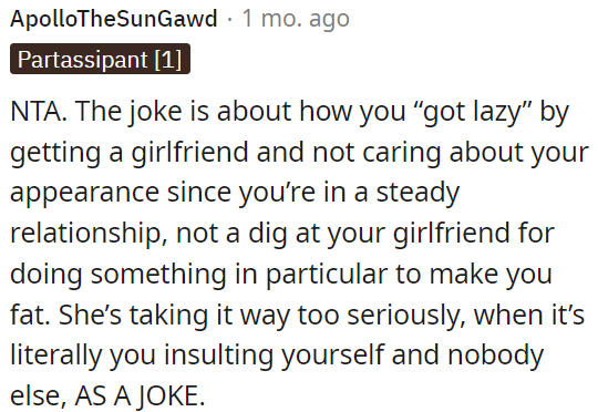 She's taking it too seriously.