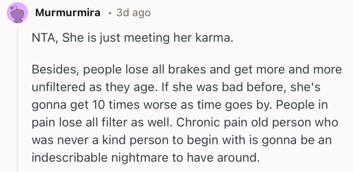 “If she was bad before, she's gonna get 10 times worse as time goes by.”